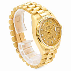 Rolex Day-Date 36MM Champagne Lenin 18038 18KT YG Watch